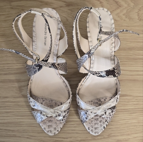 Alexandre Birman Women's Genuine Snake Skin Wedge Sandals Size 11 - Picture 7 of 11